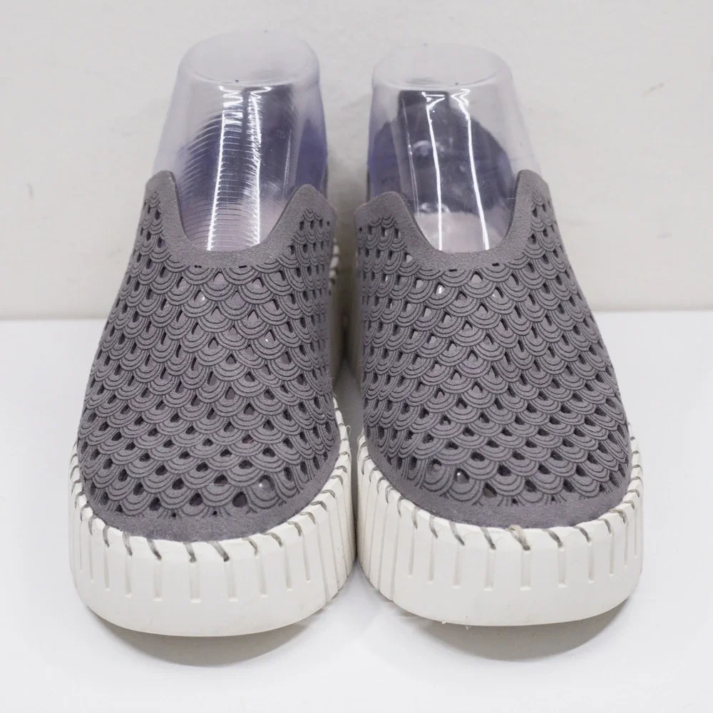 PROJECT CLOUD Daffodil Laser Cut Slip On Platform Sneaker Grey Sz 6